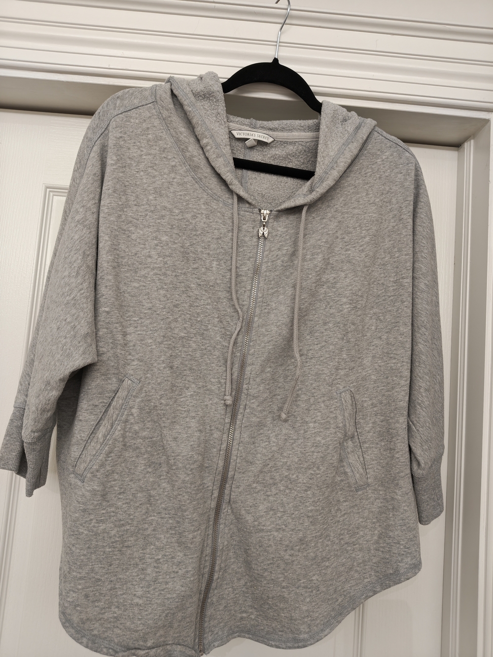 Victoria Secret Light Gray Zip-Up Hoodie Jacket
